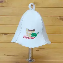 Pirties kepurė - SAUNA su kubiliuku ir vanta, balta