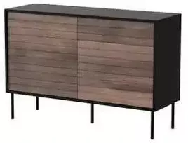 Cama Meble Lovos baldai Lova CORTINA 1D3S komoda 120x40x81 juodas/riešutmedžio riešutas