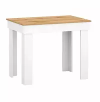 Target Home Mažas virtuvės valgomojo stalas, 90x60 cm, balto ąžuolo stalviršis