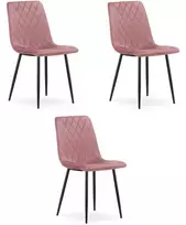 Leobert Rožinė TURIN aksominė kėdė, žavingo stiliaus, elegantiška, 3 vnt.