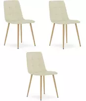Leobert Minkšta kėdė smėlio sp. KARA velvet 3 vnt loft moderni virtuvė
