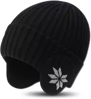 Žieminė juoda beanie kepurė unisex