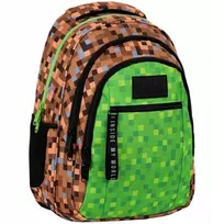 Back up Mokyklinė kuprinė Minecraft, žalia/ruda