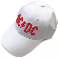 Rock AC/DC Raudona Logo Balta Kepurė
