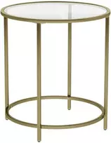 Songmics Šoninis staliukas, 50x50x55 cm, auksinis