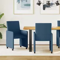 Valgomojo Kėdės su Ratukais 2 pcs Mėlyna 57 x 66 x 94 cm