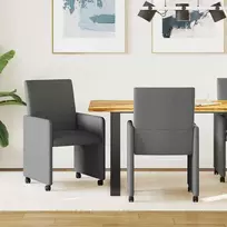 Valgomojo Kėdės su Ratukais 2 pcs Tamsiai pilka 57 x 66 x 94 cm