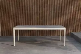 Venture Design Valgomojo stalas, Lino, 220x100x74 cm, smėlio spalvos