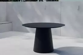 Venture Design Valgomojo stalas Lanzo 120 cm juodas, aliuminis