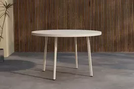 Venture Design Valgomasis stalas, 120 cm, smėlio spalvos, aliuminis