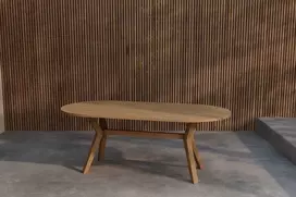 Venture Design Valgomojo stalas Kenya 200x100x75 cm natūrali tikmedžio