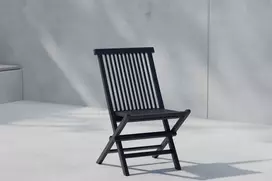 Venture Design Valgomojo kėdė Kenya, juoda, tikmedis, sulankstoma
