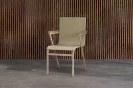 Venture Design Valgomojo kėdė Mexico, smėlio spalvos, aliuminis, tekstilenas, tikmedis