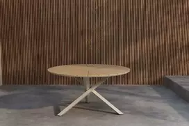 Venture Design Valgomojo stalas, Mexico, 140 cm, smėlio spalvos, tikmedis