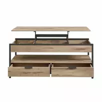 Songmics Reguliuojamo aukščio kavos staliukas su stalčiais 50x120 cm