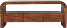 Artisan Furniture Riešutmedžio konsolinis staliukas su 3 stalčiais