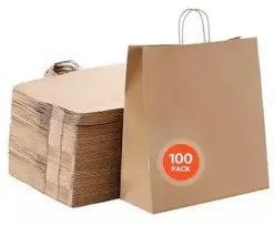Vevor Juodi kraftiniai popieriniai maišeliai su rankenomis 100 vnt