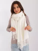Wool Fashion Italia Baltos spalvos moteriškas šalikas: Dydis - Universalus