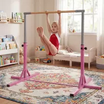 Promotions Gimnastikos skersinis 195x121x85-145 cm rožinis, reguliuojamas, metalas, bambukas