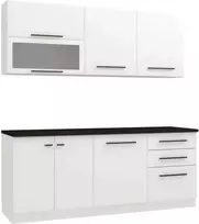 Homestyle4U Virtuvės spintelė, 200x85x60 cm, balta, su laikymo vieta
