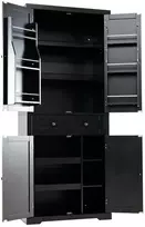 Promotions Virtuvės spintelė, 77x40x184 cm, juoda, reguliuojamos lentynos