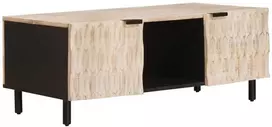 Kavos staliukas Balta 100 x 54 x 40 cm Kietas mango medis