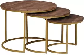 Sudediami kavos stalai 3 vnt. Tamsiai rudas 60 x 60 x 45 cm
