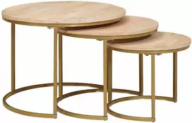 Sudediami kavos stalai 3 vnt. Ruda 60 x 60 x 45 cm