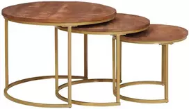 Sudediami kavos stalai 3 vnt. Medus ruda 60 x 60 x 45 cm