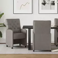 Valgomojo Kėdės su Ratukais 2 pcs Pilka 58 x 67 x 97 cm