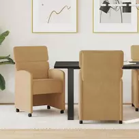 Valgomojo Kėdės su Ratukais 2 pcs Ruda 58 x 65 x 98 cm Aksomas