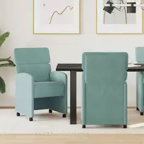 Valgomojo Kėdės su Ratukais 2 pcs jūros žalia 58 x 65 x 98 cm