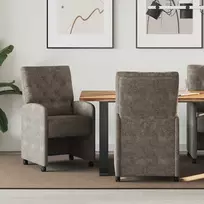 Valgomojo Kėdės su Ratukais 2 pcs Tamsiai pilka 58 x 67 x 97 cm