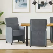 Valgomojo Kėdės su Ratukais 2 pcs Tamsiai pilka 58 x 65 x 98 cm