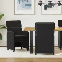 Valgomojo Kėdės su Ratukais 2 pcs Juoda 58 x 65 x 98 cm Aksomas