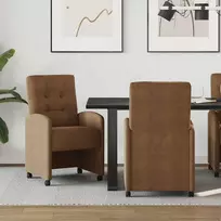 Valgomojo Kėdės su Ratukais 2 pcs Ruda 58 x 67 x 97 cm