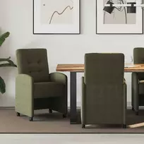Valgomojo Kėdės su Ratukais 2 pcs Armijos žalia 58 x 67 x 97 cm