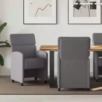 Valgomojo Kėdės su Ratukais 2 pcs Pilka 58 x 65 x 98 cm