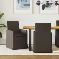 Valgomojo kėdės 2 vnt. Linas Tamsiai pilka 57 x 67 x 95 cm