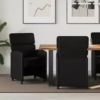 Valgomojo Kėdės su Ratukais 2 pcs Juoda 58 x 65 x 98 cm