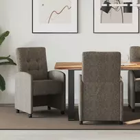 Valgomojo Kėdės su Ratukais 2 pcs Tamsiai pilka 58 x 67 x 97 cm