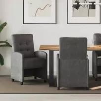 Valgomojo Kėdės su Ratukais 2 pcs Juoda 58 x 67 x 97 cm