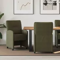 Valgomojo Kėdės su Ratukais 2 pcs Armijos žalia 57 x 67 x 95 cm