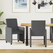 Valgomojo Kėdės su Ratukais 2 pcs Tamsiai pilka 57 x 66 x 94 cm