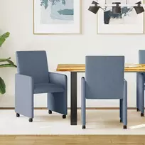Valgomojo Kėdės su Ratukais 2 pcs Mėlyna 57 x 66 x 94 cm