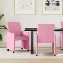 Valgomojo Kėdės su Ratukais 2 pcs Rožinė 57 x 66 x 94 cm