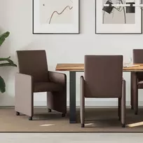 Valgomojo Kėdės su Ratukais 2 pcs Ruda 57 x 66 x 94 cm