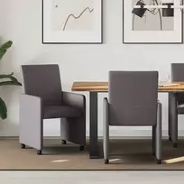 Valgomojo Kėdės su Ratukais 2 pcs Pilka 57 x 66 x 94 cm