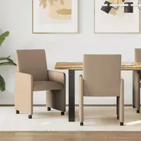 Valgomojo Kėdės su Ratukais 2 pcs Kapučino 57 x 66 x 94 cm
