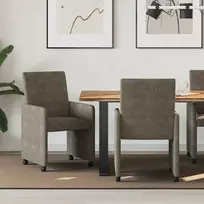 Valgomojo Kėdės su Ratukais 2 pcs Tamsiai pilka 57 x 66 x 94 cm